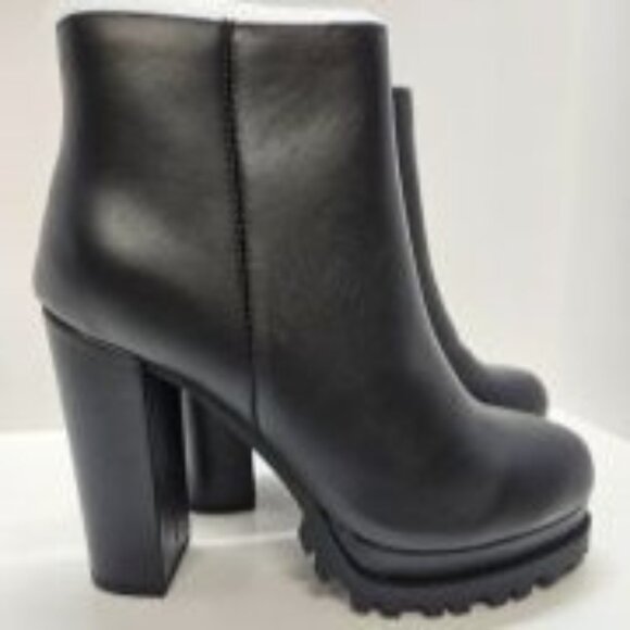 Marco Republic Shoes - Womens Ankle Boots Round Toe High Heel Booties Size 7 Platform Chunky Block Heel